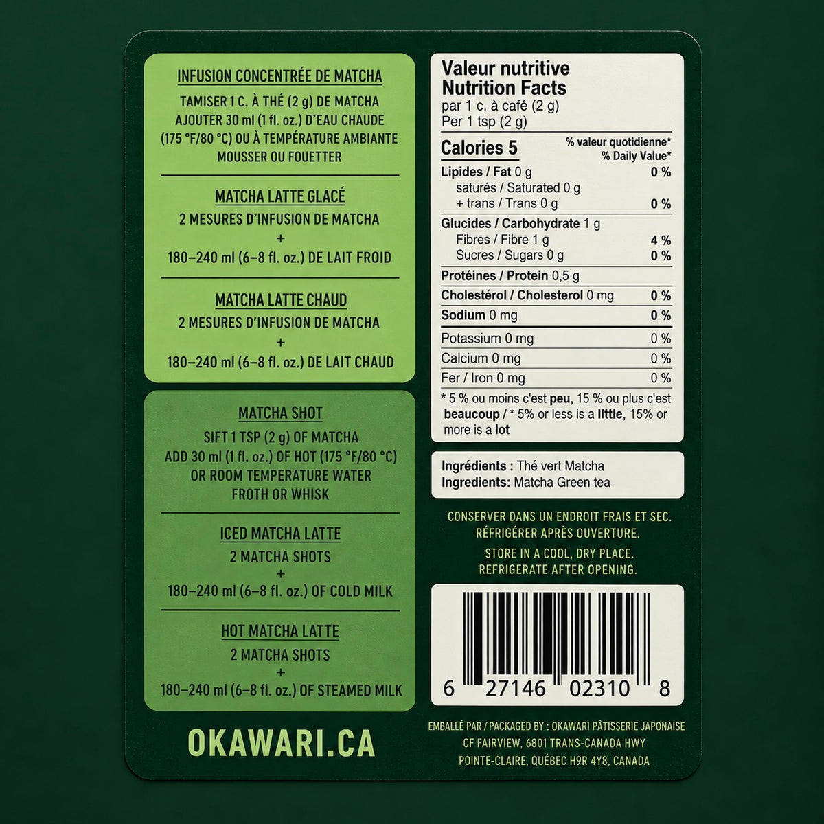 02 Matcha Qualité Barista - 100g