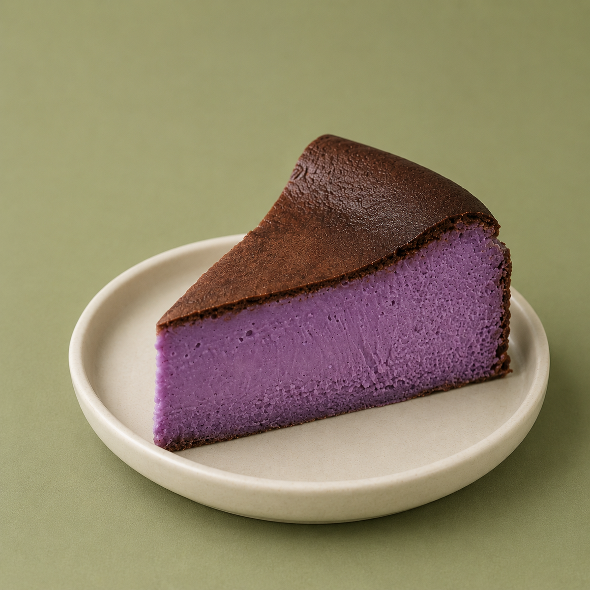 Gâteau au fromage basque à l'ube