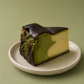 gâteau au fromage basque au matcha
