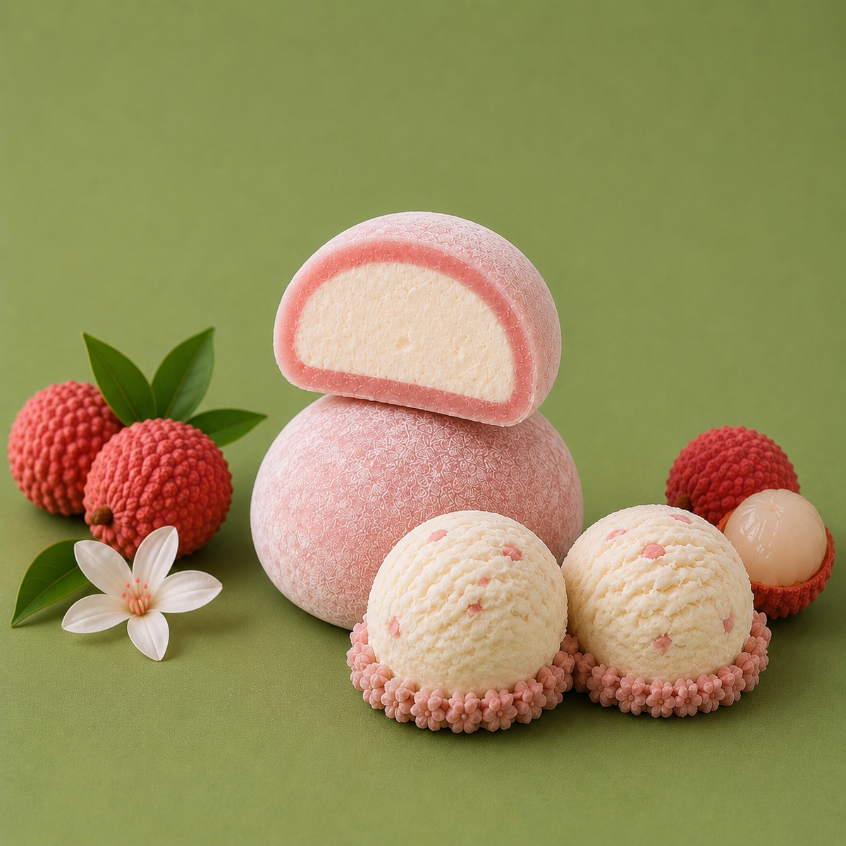 Lychee Ice Cream Mochi