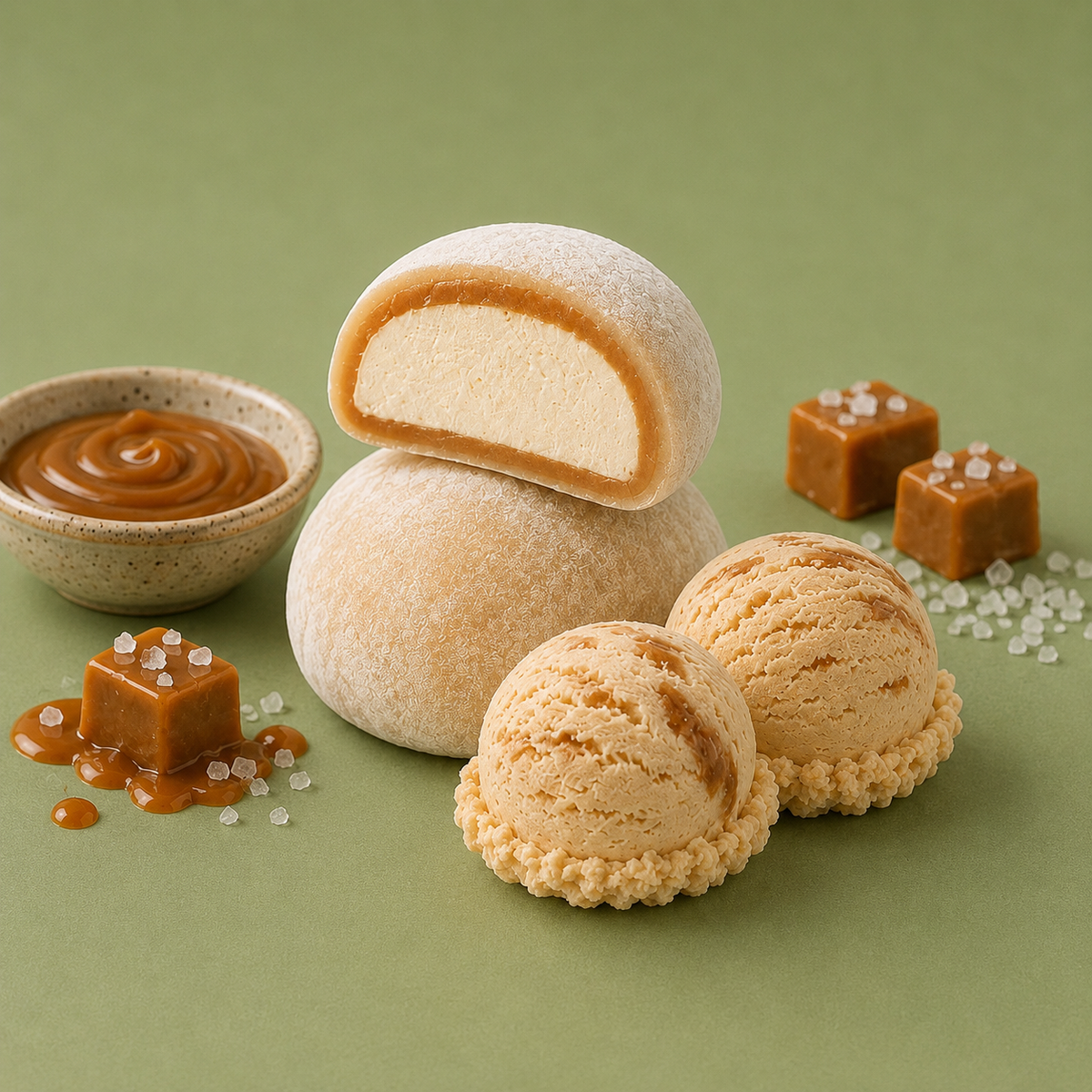 Salted Caramel Ice Cream Mochi