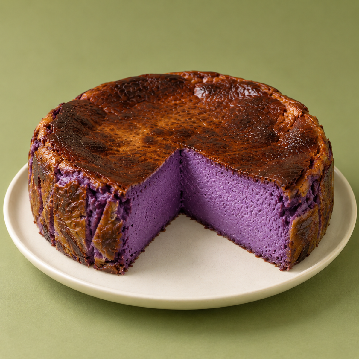 Gâteau au fromage basque à l'ube