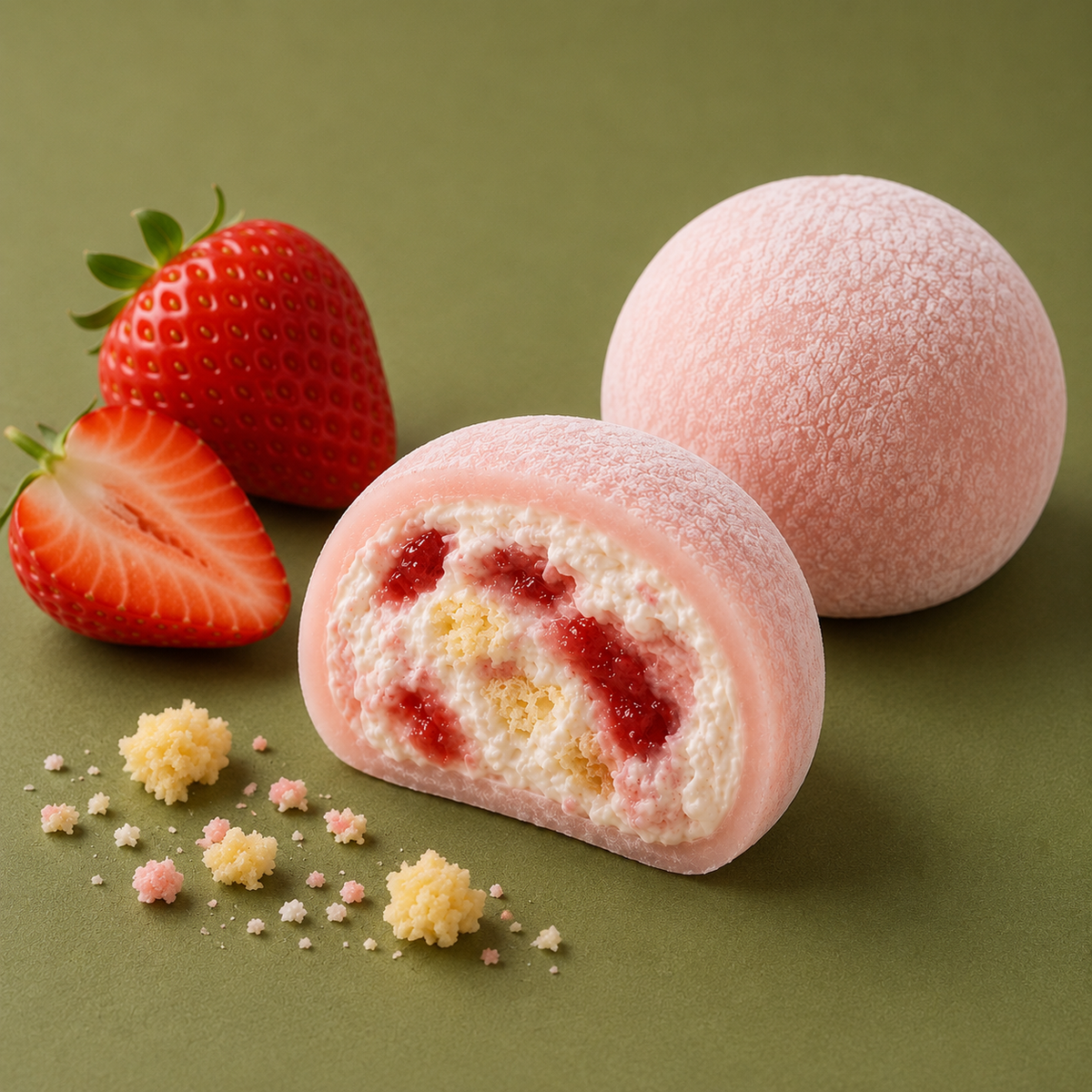 mochi au gâteau aux fraises