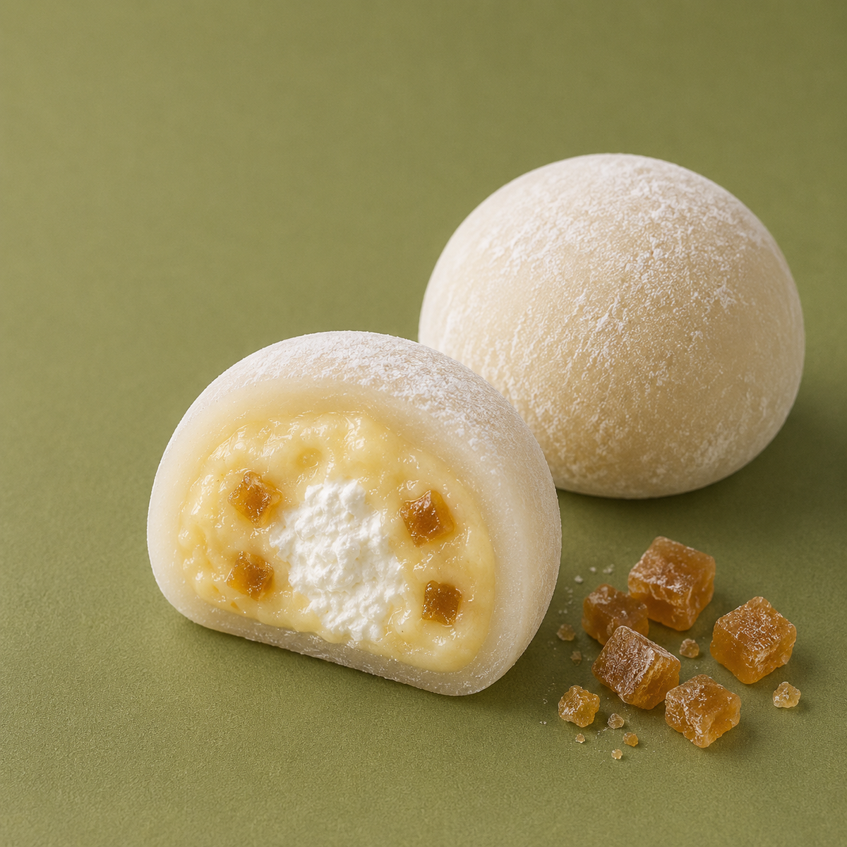 mochi au pudding au caramel