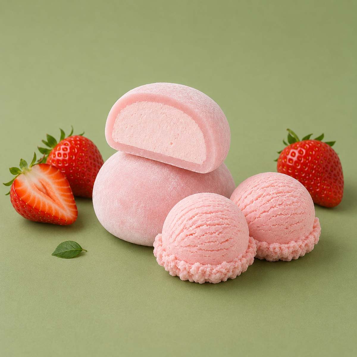Strawberry Ice Cream Mochi