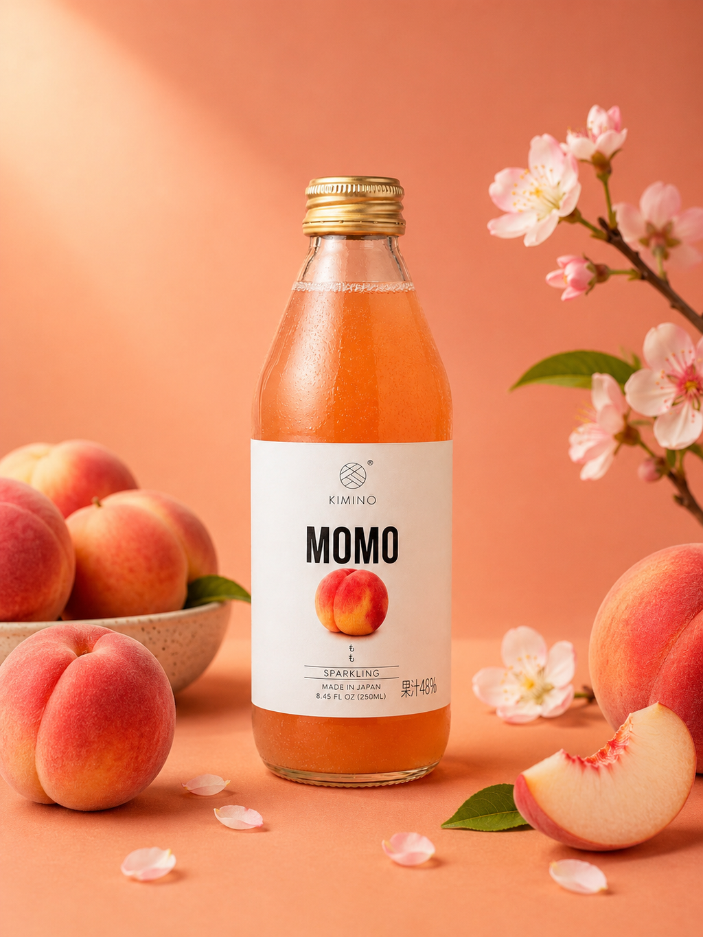 Momo (pêche blanche) Kamino Jus pétillant japonais