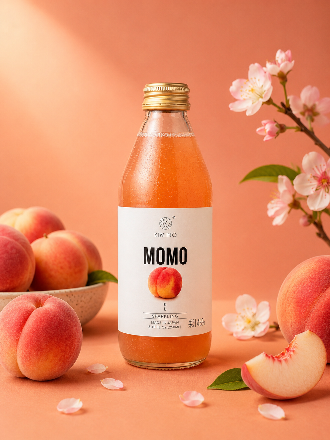 Momo (White Peach) Kimino Japanese Sparkling Juice